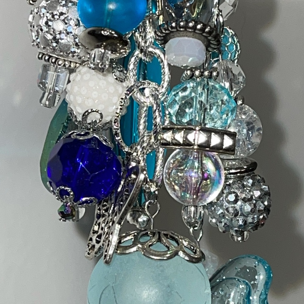 Original Handbag Charm 🦋 Butterflies Aqua Silver Backpack Jewelry Bag Bling - Picture 6 of 15
